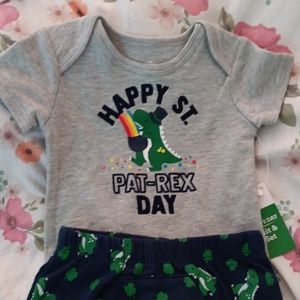 Size 0 to 3 months bodysuit and pants set happy Saint Patrick's Day outfit
